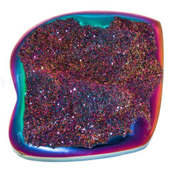 Cabochon Window Drusy 1 7/8"(48mm) Titanium Rainbow