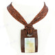 Mother Of Pearl Coconut Shell Seed Beads 18" Bronze Necklace