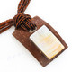 Mother Of Pearl Coconut Shell Seed Beads 18" Bronze Necklace