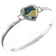 925 Silver Agate Druzy Teardrop 7" Titanium Bangle Bracelet