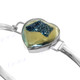 925 Silver Agate Druzy Teardrop 7" Titanium Bangle Bracelet