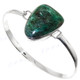 925 Sterling Silver Russian Fuchsite 7" Cuff Bracelet