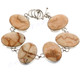 925 Sterling Silver Sponge Coral Oval 8" Toggle Bracelet