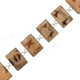 925 Sterling Silver Sponge Coral Square 8" Toggle Bracelet