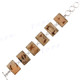 925 Sterling Silver Sponge Coral Square 8" Toggle Bracelet