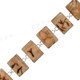 925 Sterling Silver Sponge Coral Square 8" Toggle Bracelet