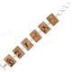 925 Sterling Silver Sponge Coral Square 8" Toggle Bracelet