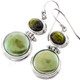 1" 925 Silver Tourmaline Biwa Pearl French Wires Earrings