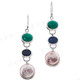 1 5/8" 925 Silver Peridot Opal Doublet Biwa French Earrings