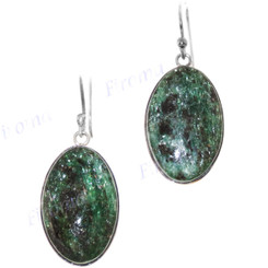 1" 925 Silver Russian Fuchsite Oval French Wires Earrings