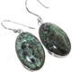 1" 925 Silver Russian Fuchsite Oval French Wires Earrings