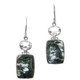 925 Silver 8ct White Quartz Chatoyant Seraphinite Earrings, 1 7/16"