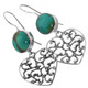 925 Sterling Silver Turquoise Sterling Earrings, 1 3/8"