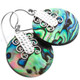 1" 925 Silver Paua Abalone Shell Round French Earrings