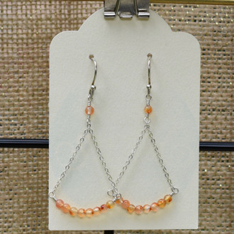 Orange Triangle Earrings