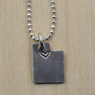 Utah Cutout SLC Love Necklace