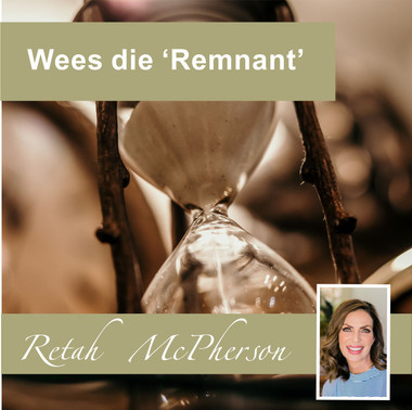Retah McPherson's Afrikaans MP3 teaching about "Wees die Remnant." This is an Afrikaans MP3 teaching. This product you will download directly after purchase. No CD will be shipped to you.