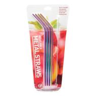 Rainbow Reusable Metal Drinking Straws - 4 Pack