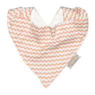 Silly Billyz Peach Chevron Jersey Bandana Baby Bibs