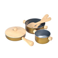 PlanToys Eco Cooking Utensils Play Set - wooden pretend toys