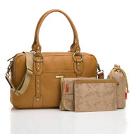 Leather Baby Bag - Bottle Holder, Pouch & Change Mat