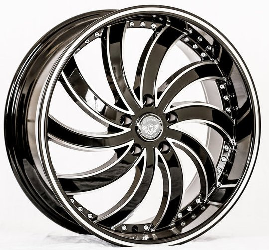 22 Quot Inch Gima 4 In Flames Black And Machine Wheels And