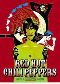 THE RED HOT CHILI PEPPERS - 2001 - STAFFORD - UK - KIEDIS - FLEA - TOUR POSTER