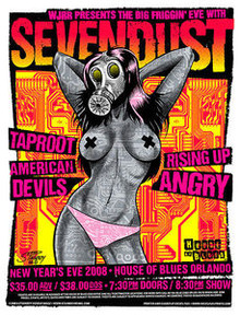 SEVENDUST - 2008- HOUSE OF BLUES - ORLANDO - TAPROOT - NYE- GREG REINEL STAINBOY