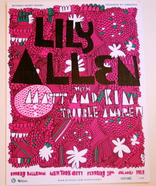 LILY ALLEN W/ MATT & KIM - BOWERY BALLROOM - 2009 - MYSPACE SECRET SHOW POSTER