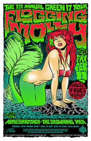 FLOGGING MOLLY - HOUSE BLUES - ORLANDO - 2011 - GREEN 17 TOUR POSTER - STAINBOY