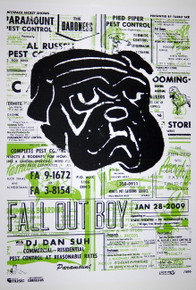 FALL OUT BOY - BELIEVERS NEVER DIE - 2009 - MYSPACE SECRET SHOW POSTER - GREEN