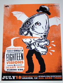 EIGHTEEN VISIONS & SCARY KIDS - CHAIN REACTION - MYSPACE SECRET SHOW POSTER