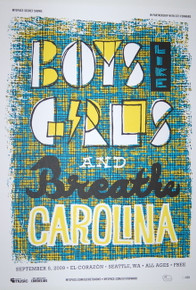 BOYS LIKE GIRLS - BREATHE CAROLINA - 2009 SEATTLE - MYSPACE SECRET SHOW POSTER