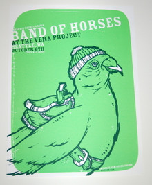 BAND OF HORSES - VERA PROJECT - GREEN -SEATTLE - MYSPACE SECRET SHOW POSTER