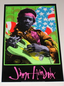 JIMI HENDRIX - FRANK KOZIK - BLACK LIGHT POSTER - 1995 - - Rock