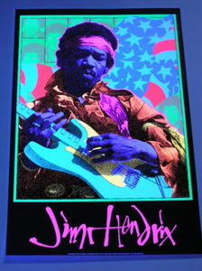 JIMI HENDRIX - FRANK KOZIK - BLACK LIGHT POSTER - 1995