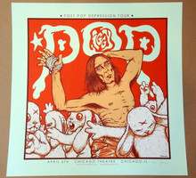 IGGY POP - MINT GREEN VARIANT - 2016 - #2/30 - JERMAINE ROGERS - CHICAGO - POST POP DEPRESSION TOUR POSTER