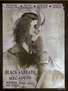 BLACK SABBATH - MEGADEATH - HEAVEN / HELL 2007 - THE FORUM - DELANO GARCIA -POSTER