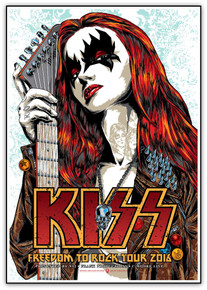 KISS - FREEDOM TO ROCK TOUR 2016 - POSTER - GENE SIMMONS - ACE FREHLEY - PAUL STANLEY