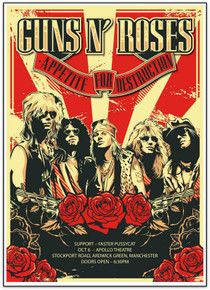 GUNS AND ROSES - APPETITE FOR DESTRUCTION - APOLLO THEATRE - MANCHESTER - POSTER