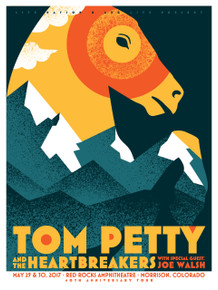 TOM PETTY - RED ROCKS - 2017 - JOE WALSH - ORIGINAL - TOUR POSTER - DAN STILES      