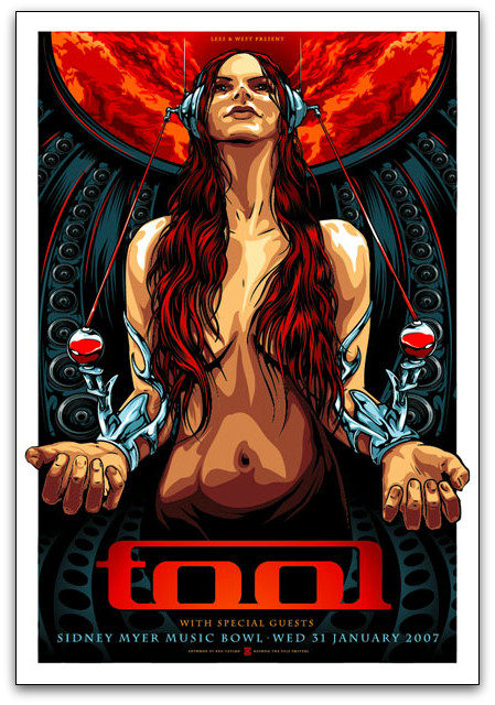 TOOL - 2007 - KEN TAYLOR - MELBOURNE - PUSCIFER - POSTER - Rock