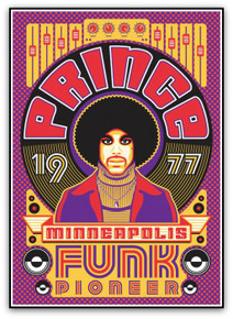 PRINCE - PURPLE RAIN - FUNK PIONEER - 1997 - MINNEAPOLIS - POSTER - PURPLE RAIN