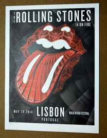 ROLLING STONES - 14 ON FIRE - ROCK IN RIO - LISBON - PORTUGAL -  POSTER -  - KEITH RICHARDS