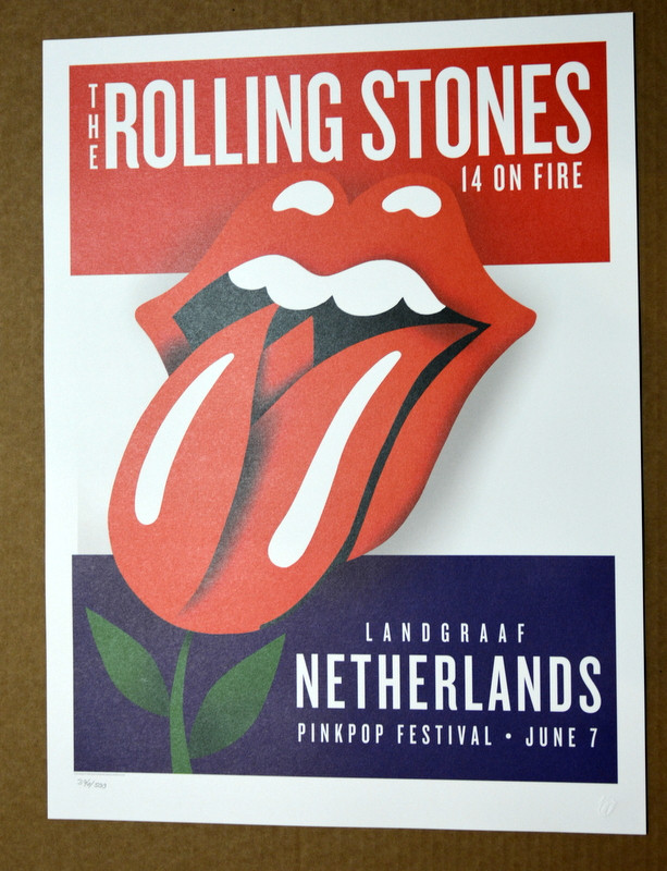 ROLLING STONES - 14 ON FIRE - PINK POP FESTINAL - NETHERLANDS - TOUR POSTER  - Rock Candy Posters