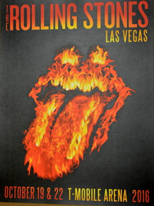  THE ROLLING STONES - T-MOBILE ARENA - LAS VEGAS -  2016  - TOUR POSTER - MICK JAGGER 