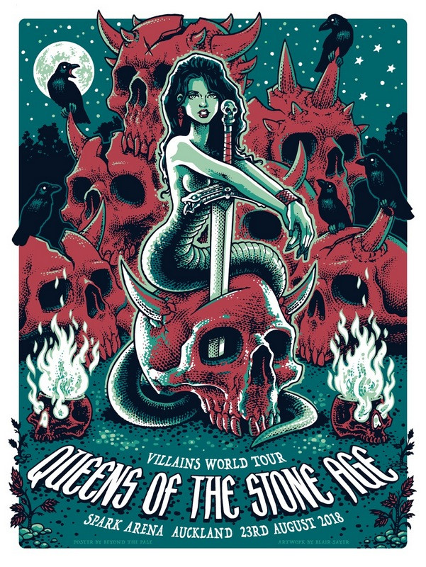 QUEENS OF THE STONE AGE - 2018 - AUCKLAND - POSTER - BLAIR SAYERS