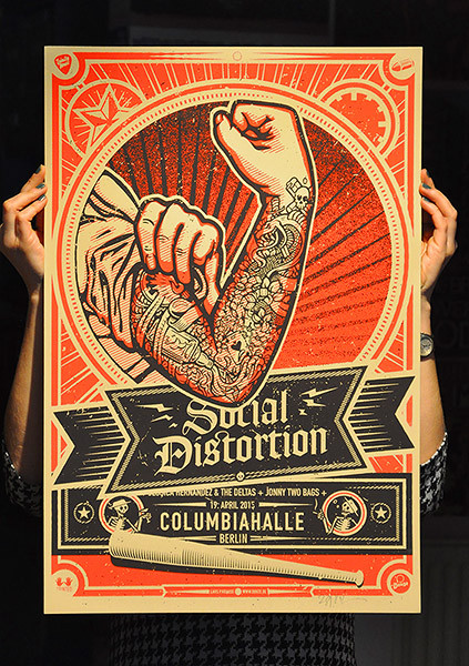 SOCIAL DISTORTION - 2015 - BERLIN - LARS KRAUSE - RED VARIANT