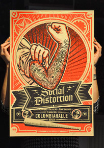 SOCIAL DISTORTION - 2015 - BERLIN - LARS KRAUSE - RED VARIANT - POSTER - COLUMBIAHALLE