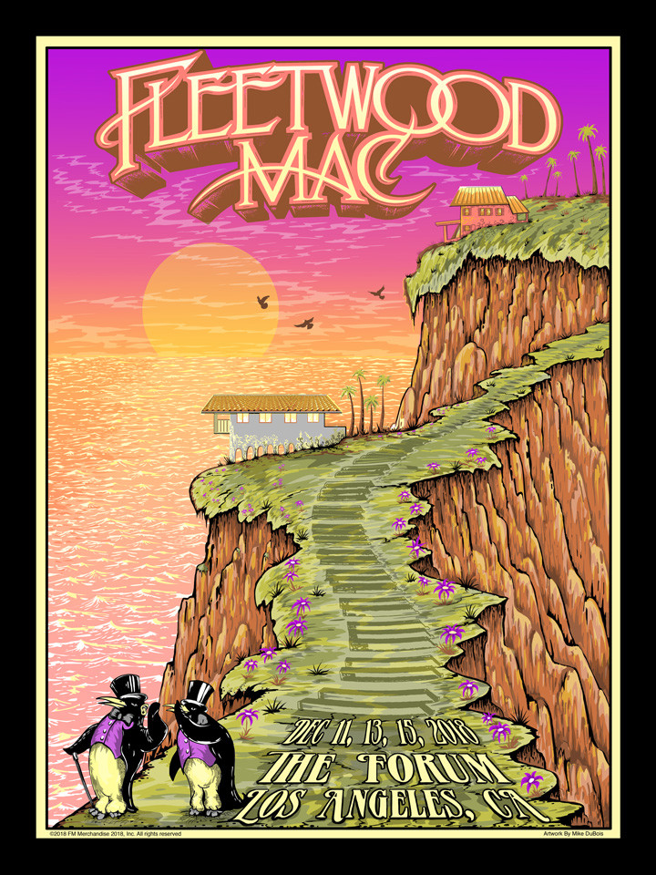 Fleetwood Mac 18 The Forum Los Angeles Mike Dubois Tour Poster Rock Candy Posters